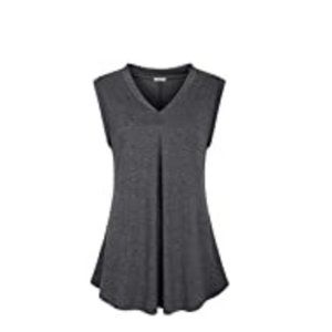 SeSe Code Women's Sleeveless Tunic Scoop Neck Flowy Casual Tank, NWT, L